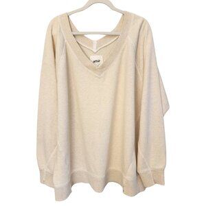 Aerie Downtime Oversized Big Hug Sweatshirt in Cream Size XL NWT